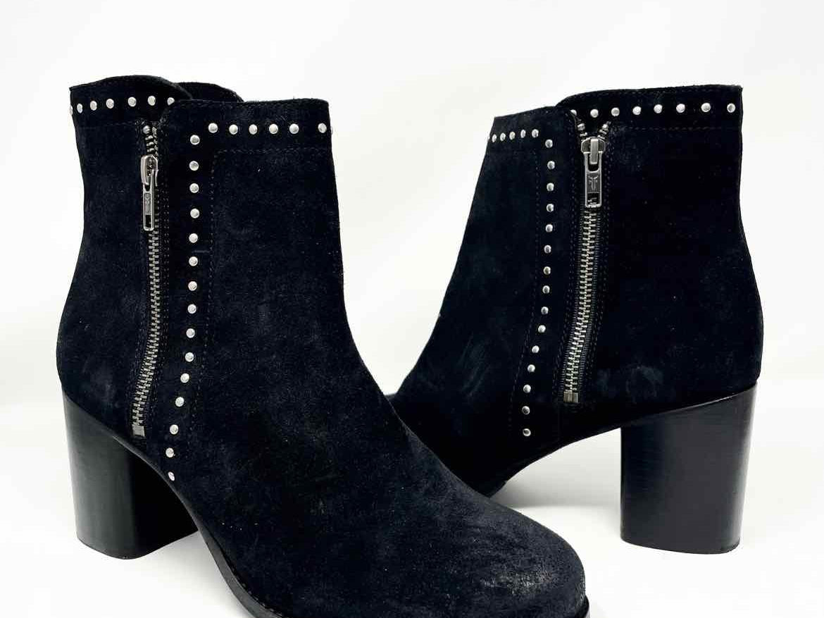 FRYE Women's Black Suede Studded  Double Zip Addie Bootie Size 9 - Article Consignment