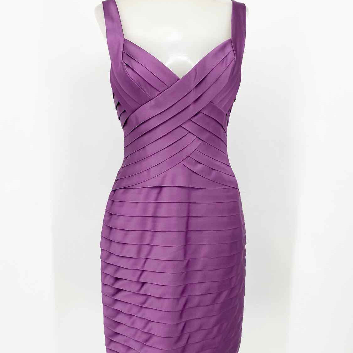 open lace back dress BCBG Max Azria Women's Mitzi Purple sheath Stripe Date Night Size 6 Dr