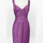 BCBG Max Azria Women's Mitzi Purple sheath Stripe Date Night Size 6 Dress - Article Consignment