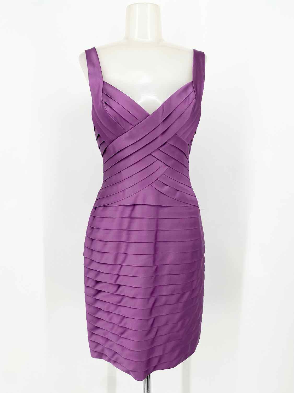 BCBG Max Azria Women's Mitzi Purple sheath Stripe Date Night Size 6 Dress - Article Consignment