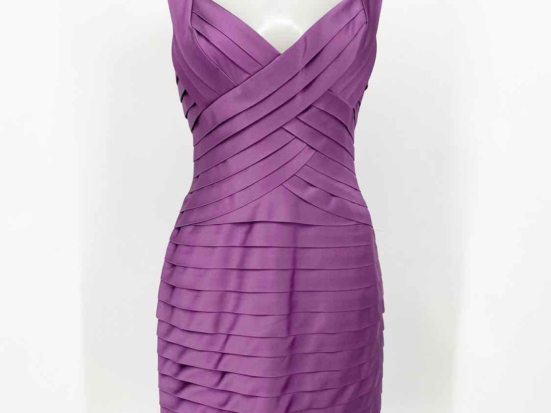 BCBG Max Azria Women's Mitzi Purple sheath Stripe Date Night Size 6 Dress - Article Consignment