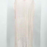 Eileen Fisher Women's Pink Long Linen Blend Mesh Sheer Lagenlook Size XL Vest - Article Consignment