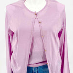 ST.JOHN Size L Lavender Cardigan - Article Consignment