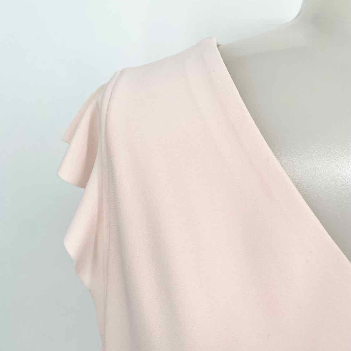 Sympli Women's Light Pink V-Neck Polyester Business Casual Size 14 Sleeveless - Article Consignment