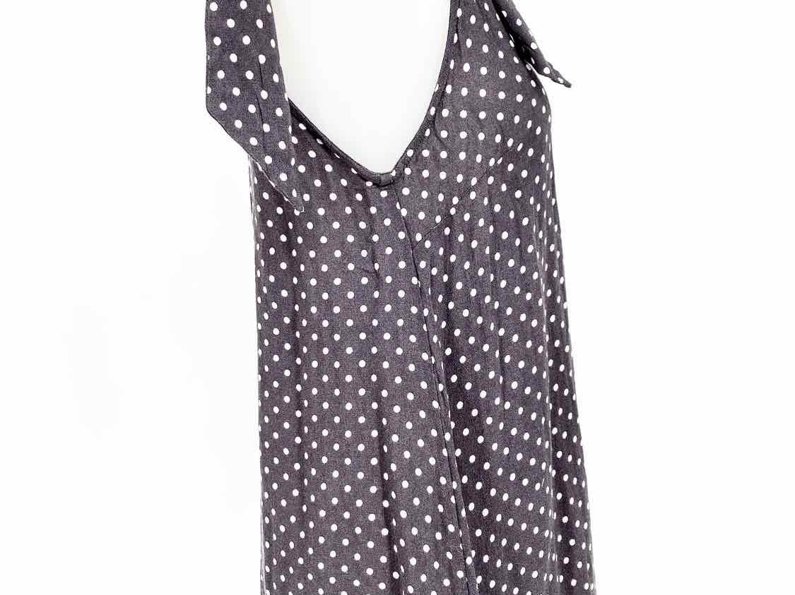 ZIMMERMANN Size 1 Charcoal Polka Dot Sleeveless - Article Consignment
