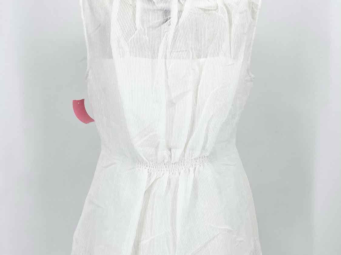 BCBG Max Azria Women's White Tank Sheer Twist Size M Sleeveless - Article Consignment