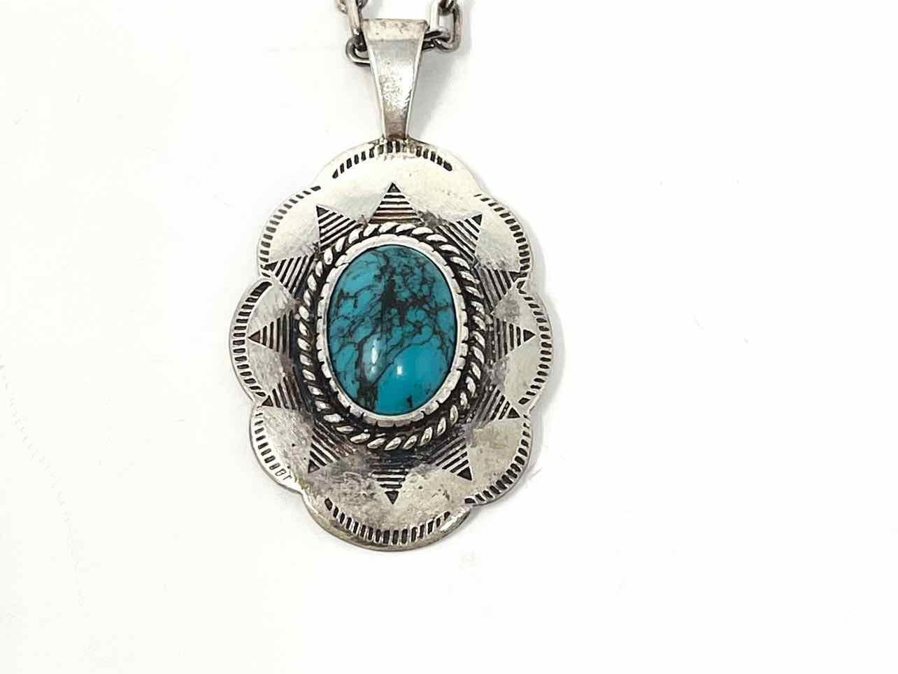 WMC .925 Silver/Turq Oval Turquoise Necklace - Article Consignment