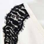 GEORGES RECH Women's White/Black Silk Blend Size L Sweater - Article Consignment