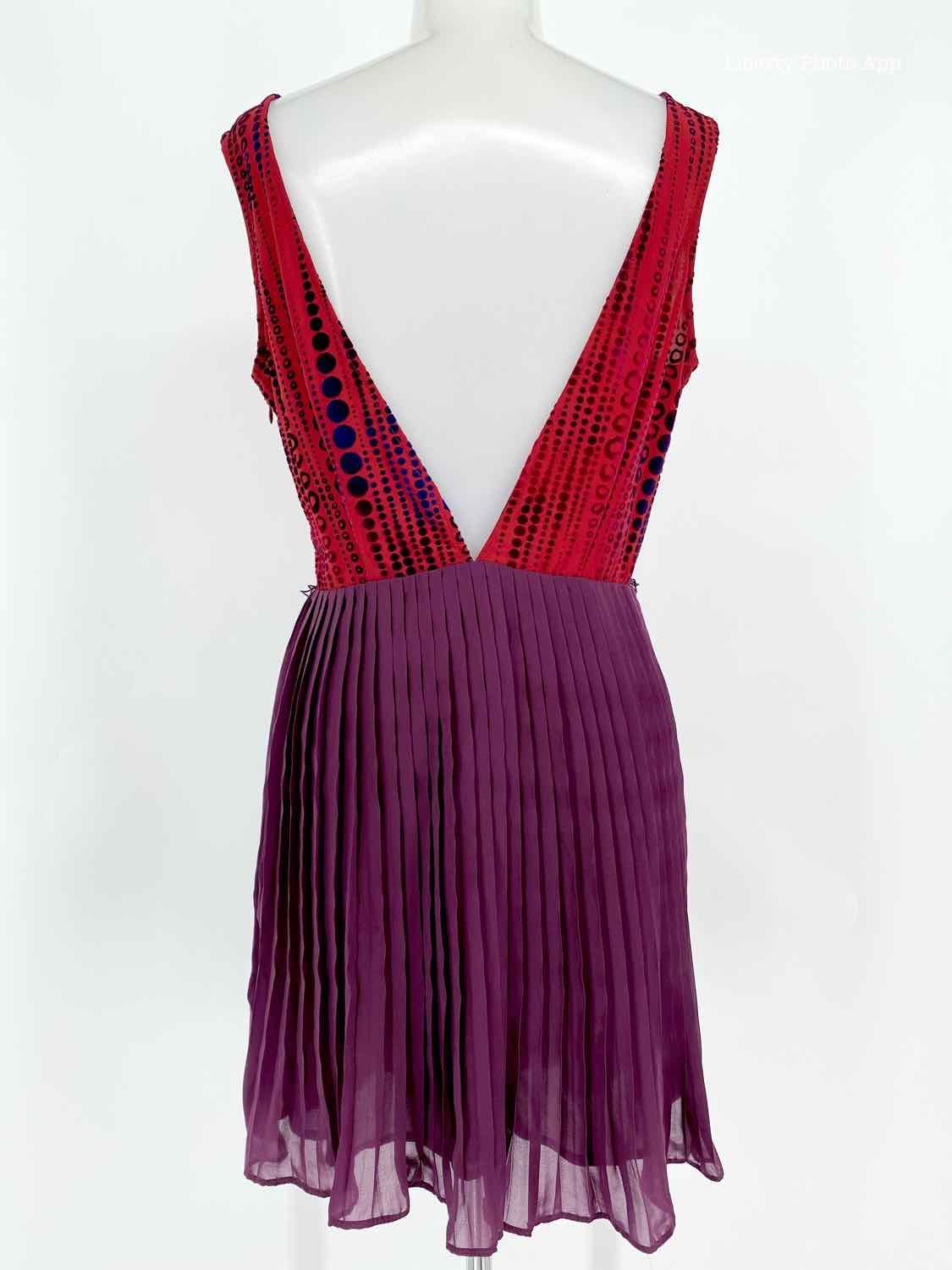 ark & co. Size M Red/Purple Sleeveless Polyester Blend Print Dress - Article Consignment