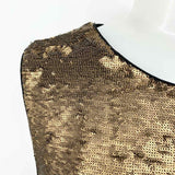 Massimo Dutti Women's Gold Tank Sequined Size S Sleeveless - Article Consignment