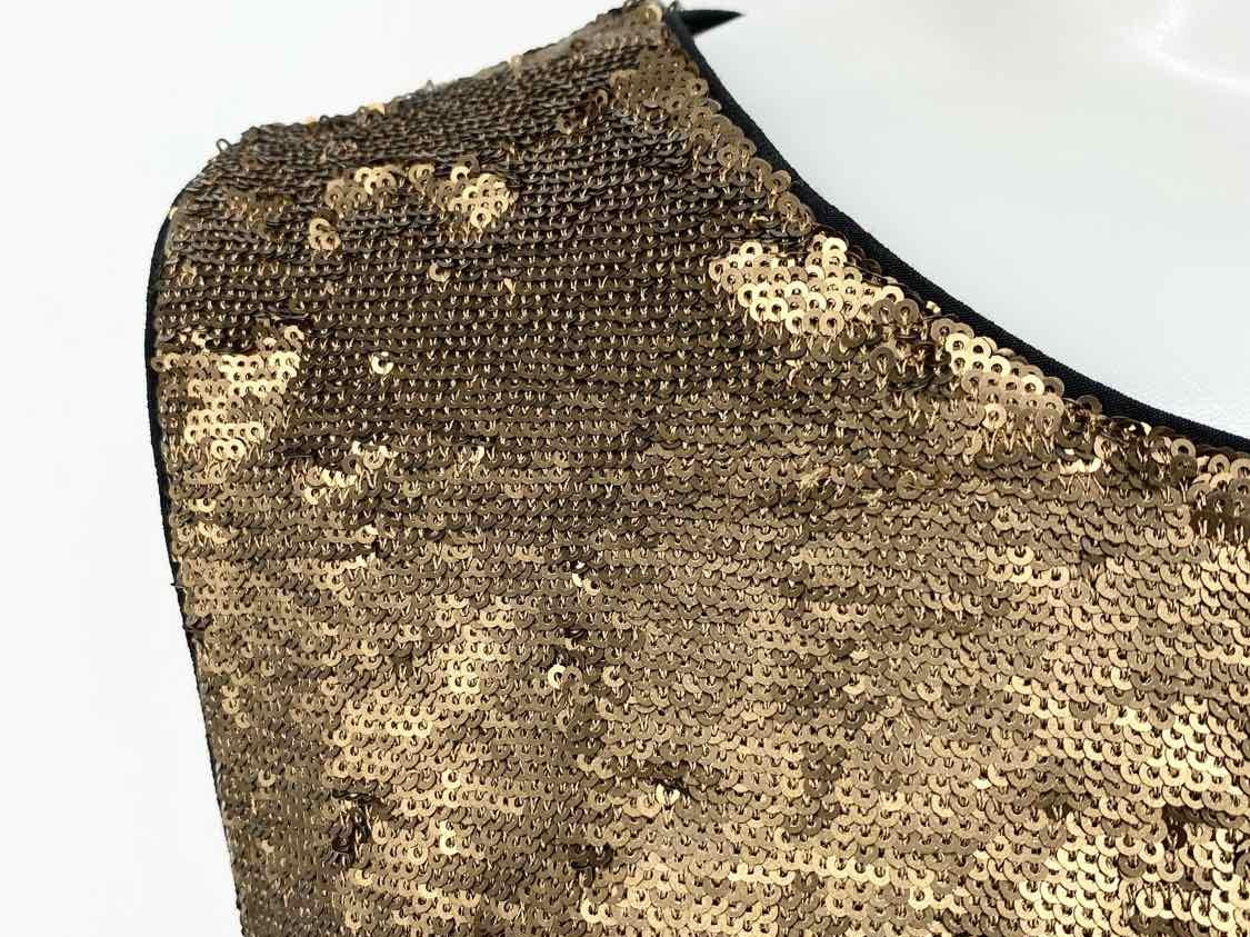 Massimo Dutti Women's Gold Tank Sequined Size S Sleeveless - Article Consignment