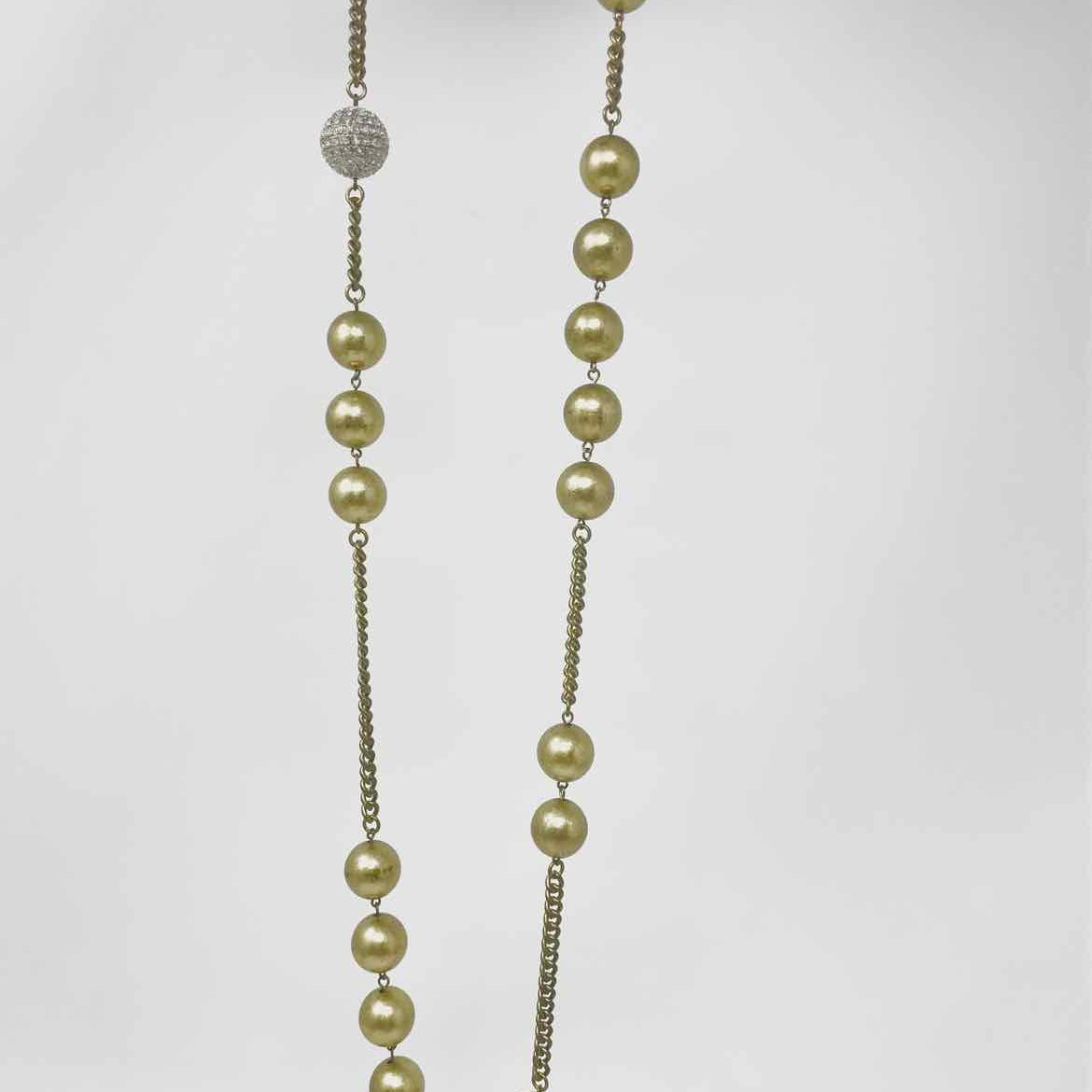 R.J. Graziano Brass Ball Rhinestone Necklace - Article Consignment