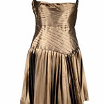HALSTON HERITAGE Women's Brown Strapless Holiday Size 6 Dress - Article Consignment
