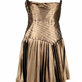 HALSTON HERITAGE Women's Brown Strapless Holiday Size 6 Dress - Article Consignment
