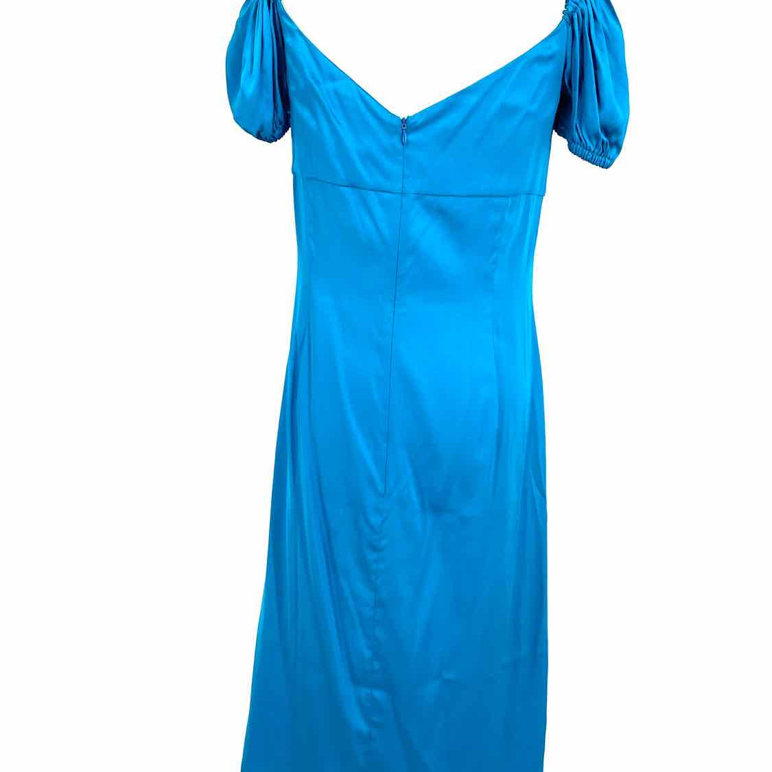ALEXIS Women's Teal Size L Silk Peasant Dress