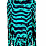 Splendid Women's Green/Navy Button Up Stripe Size S Long Sleeve - Article Consignment