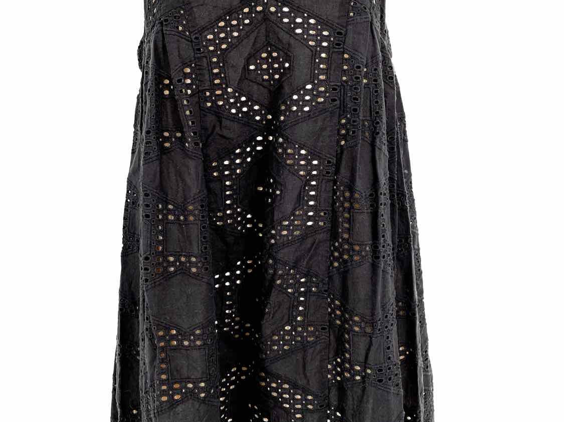 maeve Size M Black mini Cotton Eyelet Dress - Article Consignment