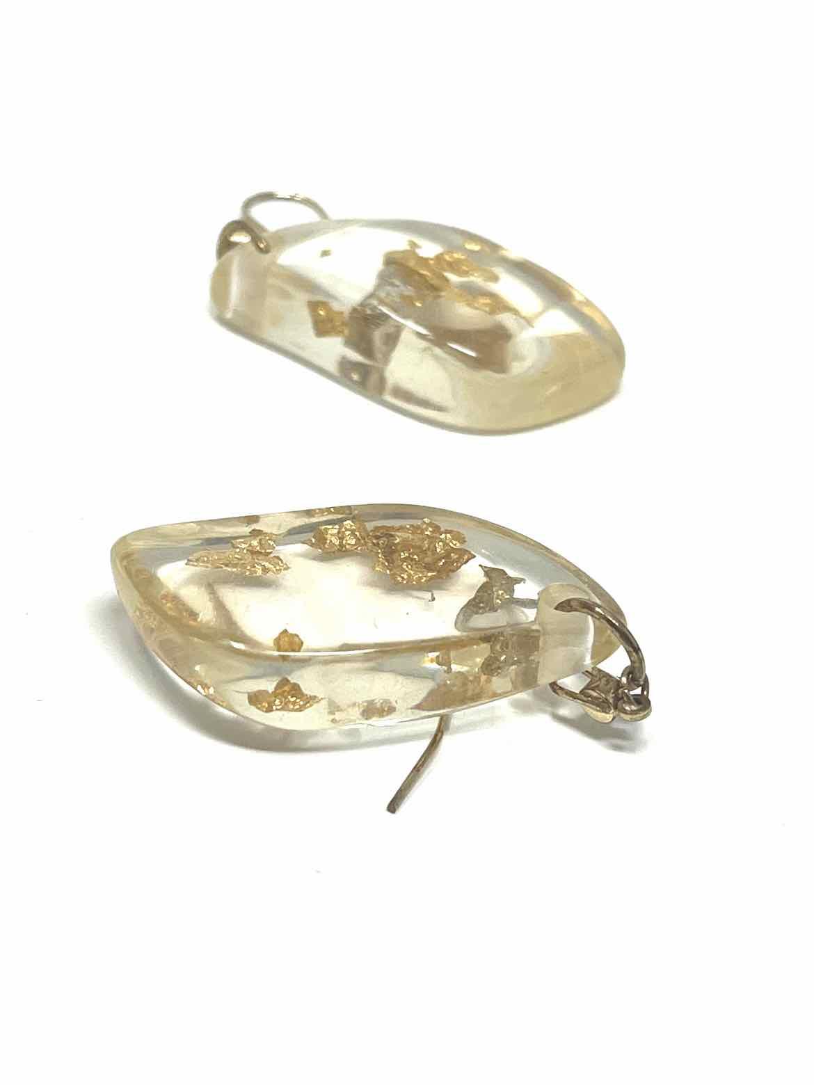 Acrylic Clear/Gold Dangle Earrings - Article Consignment