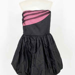 alice+olivia Women's Black/Pink Strapless Bubble Silk Date Night Size S Dress - Article Consignment