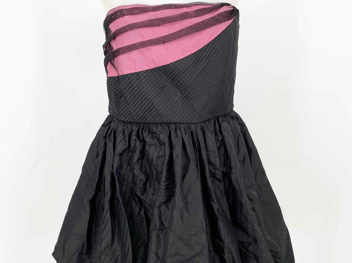 alice+olivia Women's Black/Pink Strapless Bubble Silk Date Night Size S Dress - Article Consignment