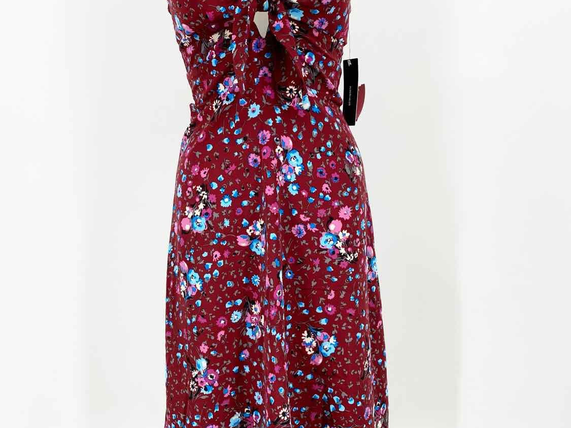 Lulus Women's Burgundy Print Strapless Floral Size XS Dress - Article Consignment