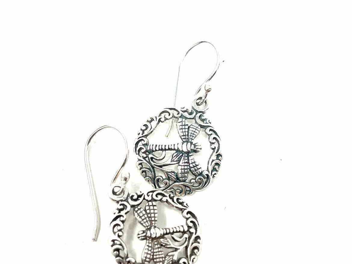 .925 Silver Dangle Dragonfly Earrings - Article Consignment