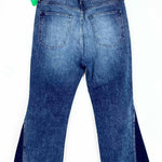3x1 Women's Higher Ground Gusset Blue Flare Crop Button Fly Size 28/6 Jeans - Article Consignment