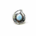 .925 Silver/Blue Large Statement Larimar Bali Ring - Article Consignment