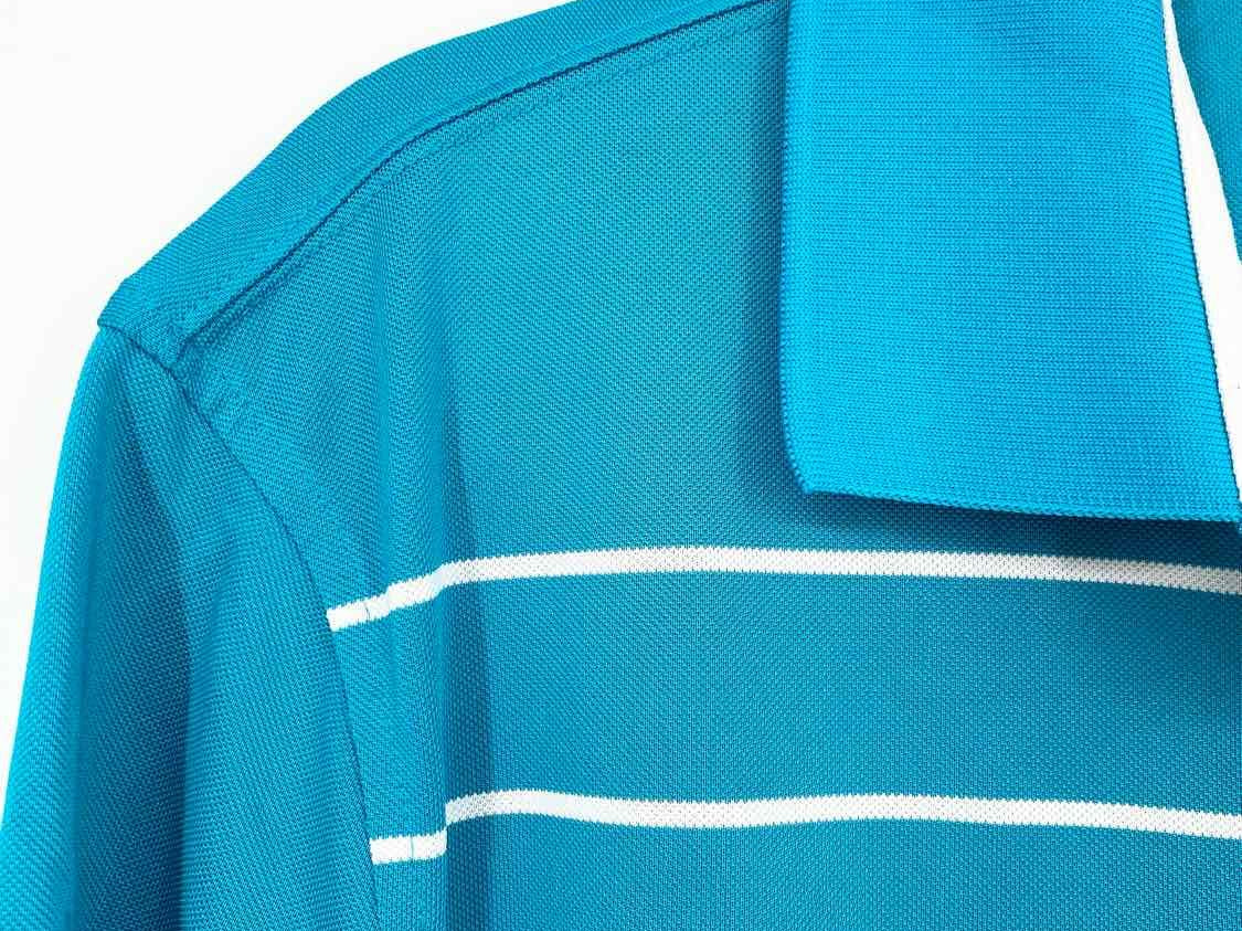 Nautica Men's Turquoise/White Stripe Size L Polo - Article Consignment
