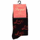 Parquet Women's Black Love Gift Idea Size Shoe Size 4-10 Socks