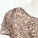 alice+olivia Women's Beige/Brown High Neck Animal Print Size XS Dress - Article Consignment