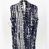 SoCA ST. JOHN Women's Navy/White Tank Cotton Abstract Size L Sleeveless - Article Consignment