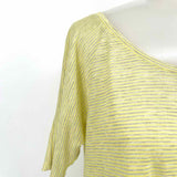 alice+olivia Women's Yellow T-shirt Stripe Size S Short Sleeve Top - Article Consignment