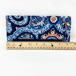 Vera Bradley Quilted Blue/Orange Tri-fold Print Wallet - Article Consignment