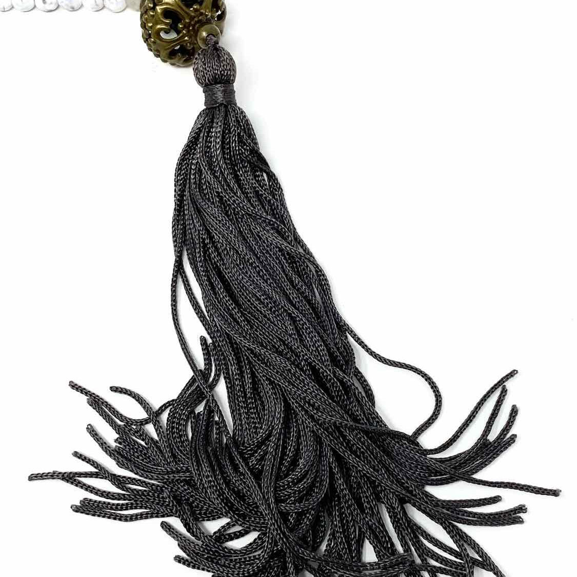 Tassel Howlite Beaded Long Necklace - Article Consignment