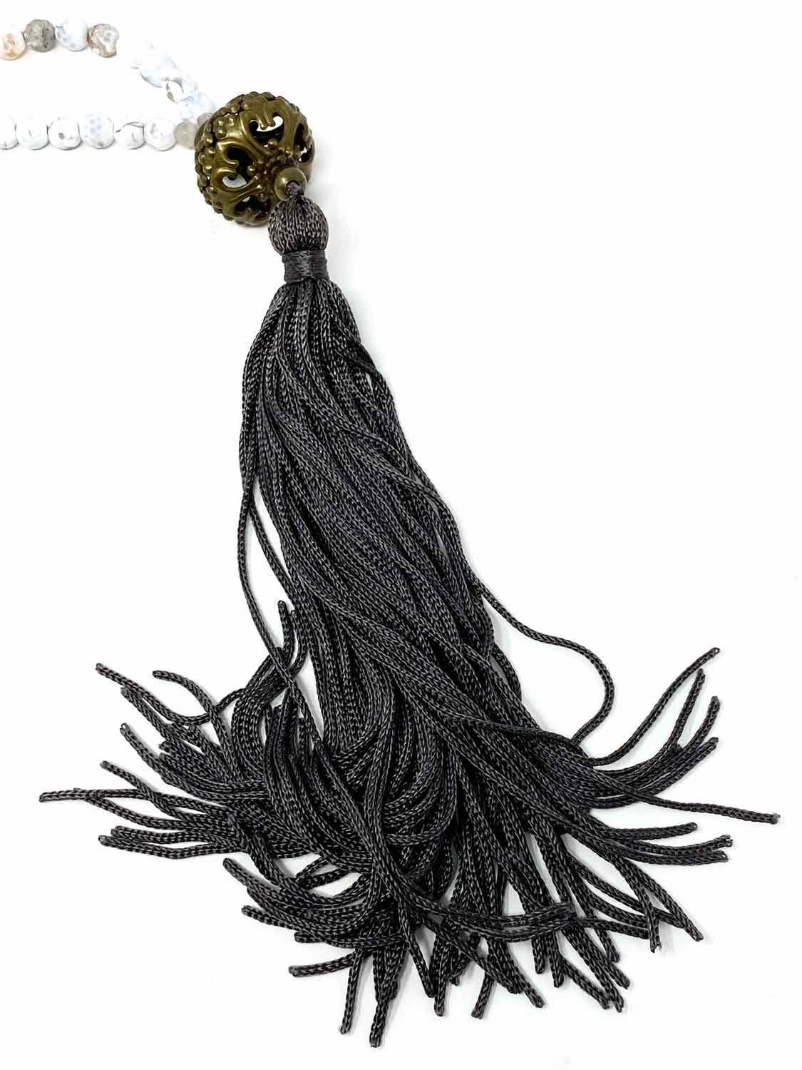 Tassel Howlite Beaded Long Necklace - Article Consignment