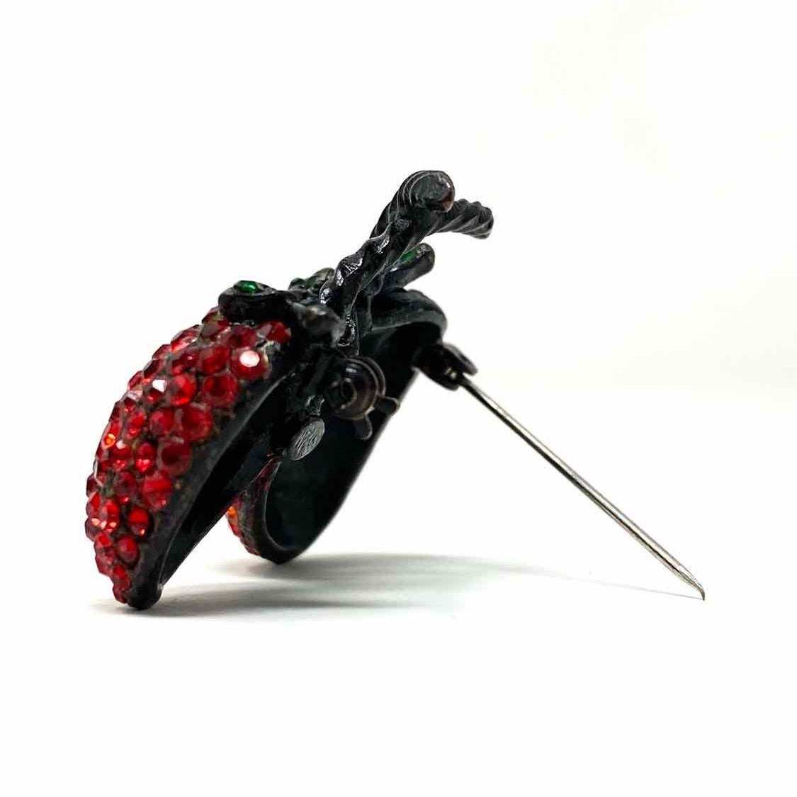 Weiss Red/Green Large Rhinestone Brooch - Article Consignment