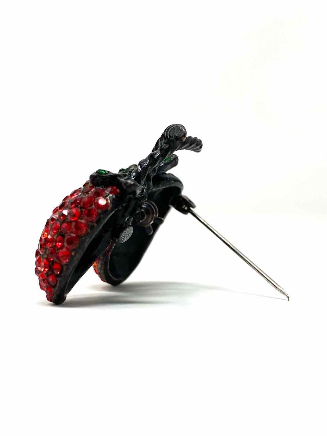 Weiss Red/Green Large Rhinestone Brooch - Article Consignment