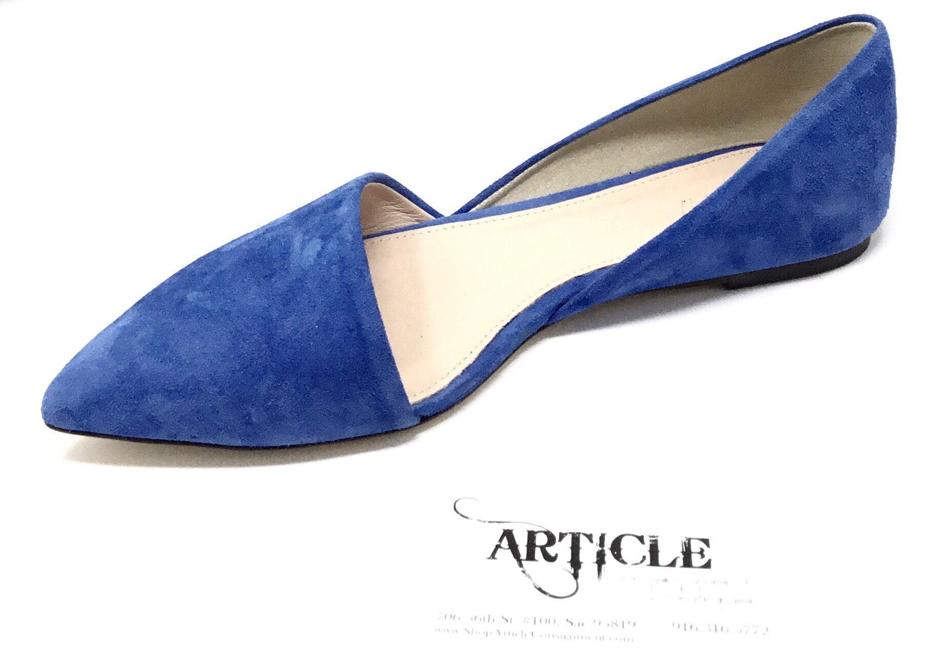 J Crew 6.5 Blue Suede Flats - Article Consignment
