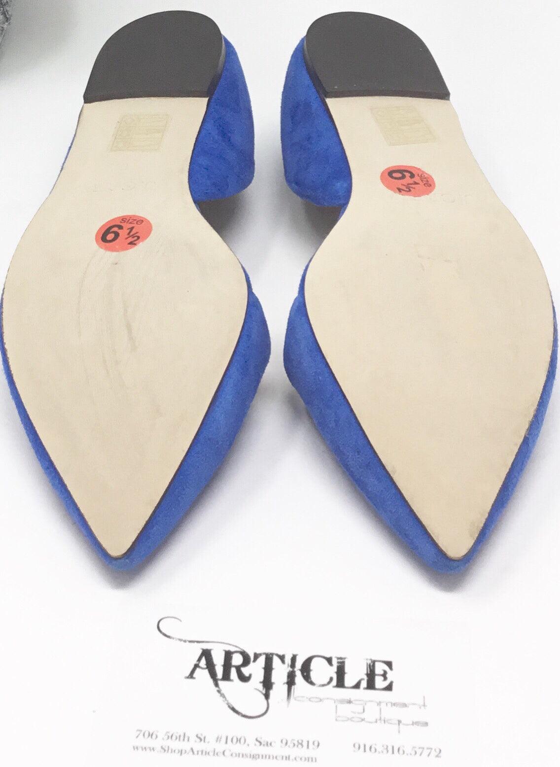 J Crew 6.5 Blue Suede Flats - Article Consignment