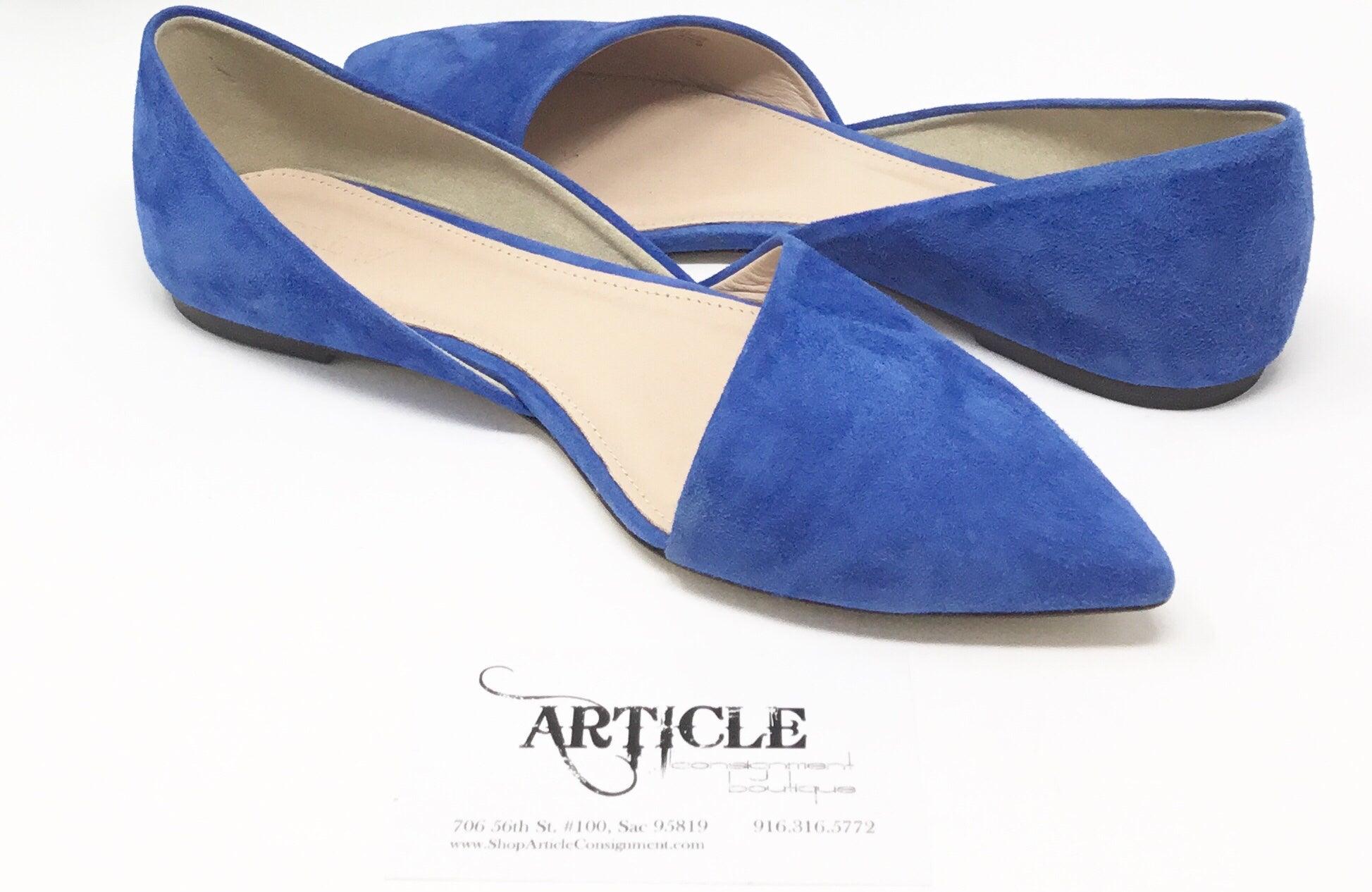 J Crew 6.5 Blue Suede Flats - Article Consignment