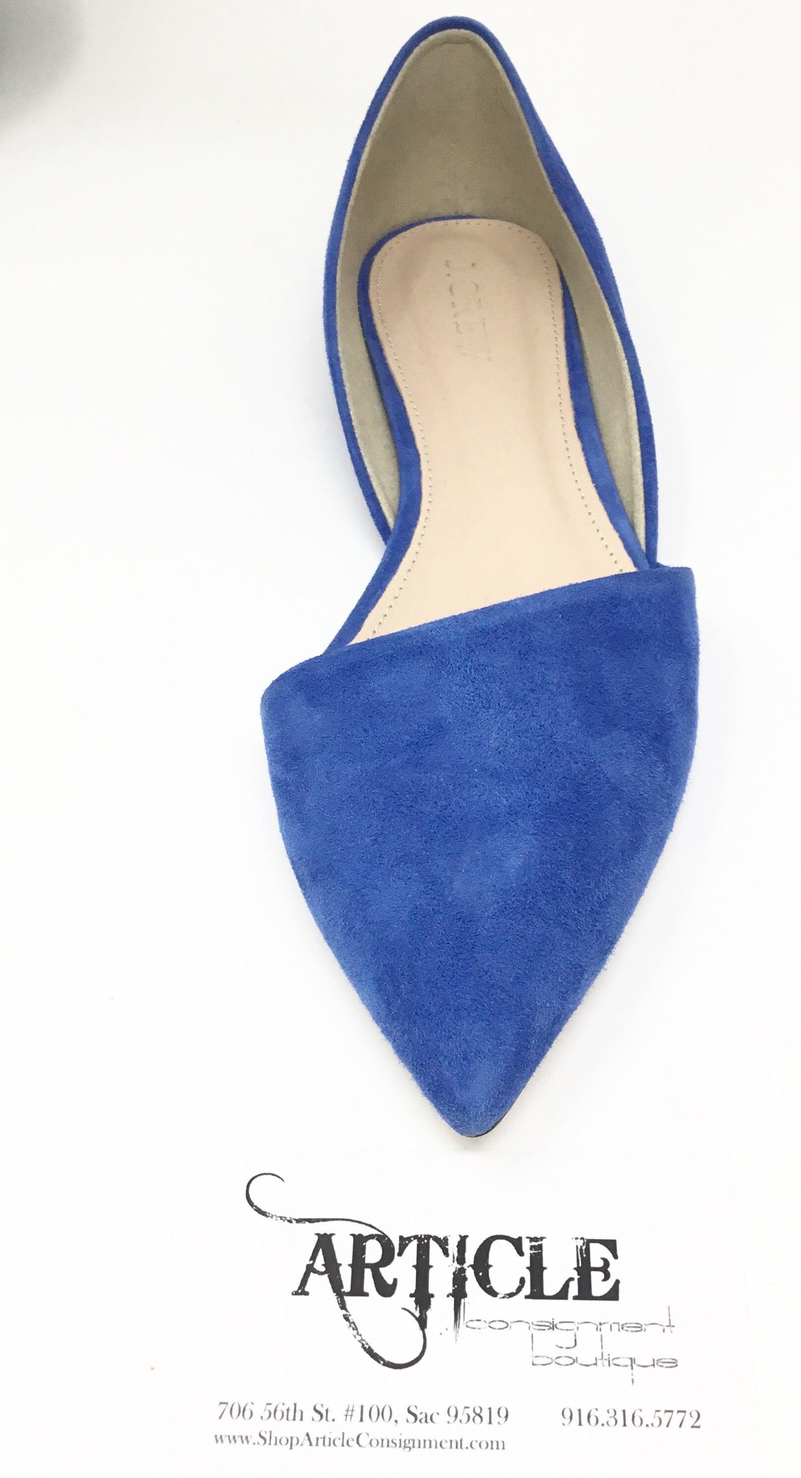 J Crew 6.5 Blue Suede Flats - Article Consignment