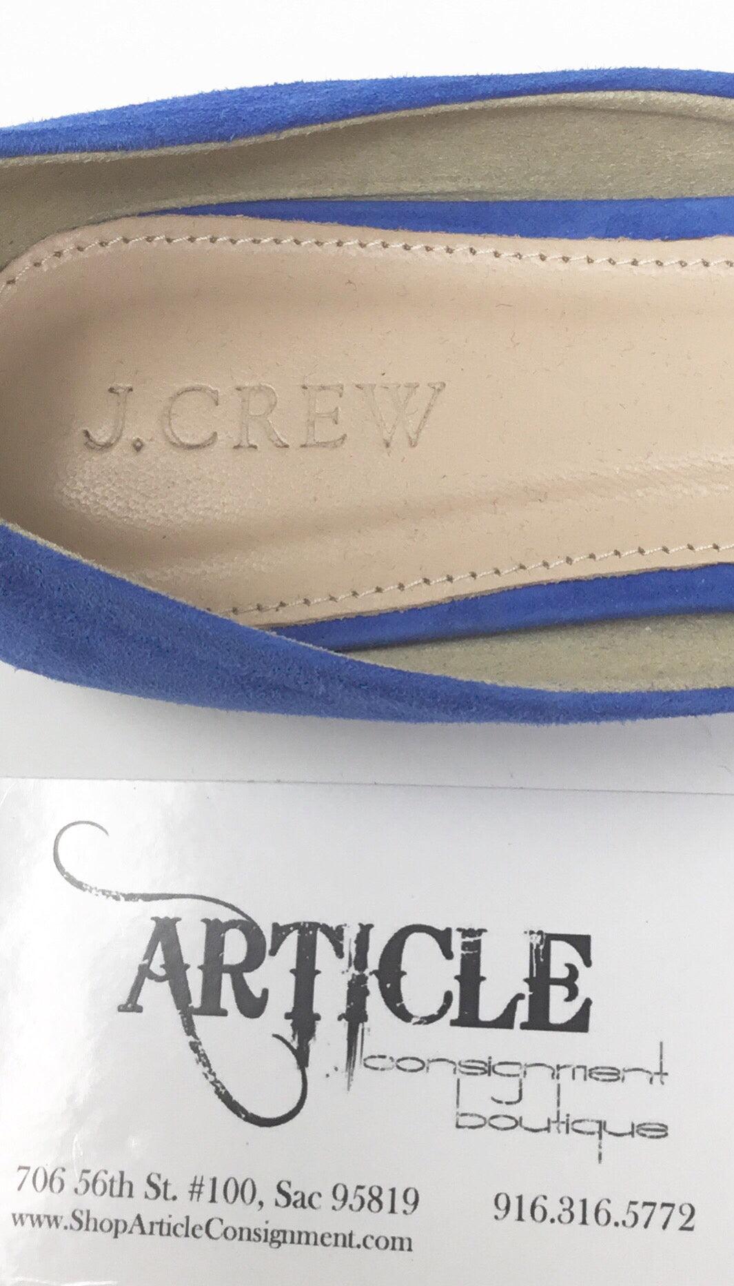 J Crew 6.5 Blue Suede Flats - Article Consignment
