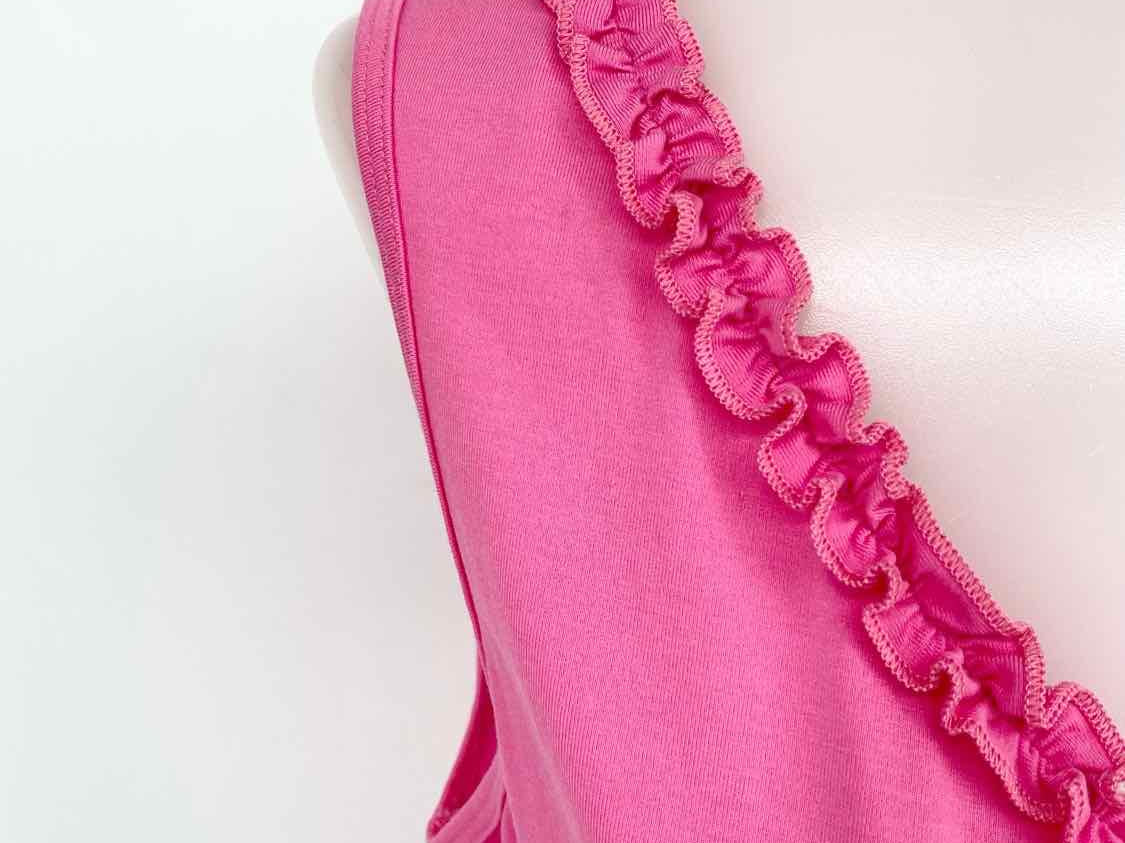 ESCADA Women's Pink Cotton Blend Ruffled Size 40/6 Sleeveless - Article Consignment