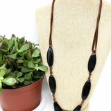 CHAN LUU Stone Suede Brown/Black Necklace - Article Consignment