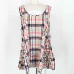 tulip Women's Pink/Blue Tank Plaid Size M Sleeveless - Article Consignment