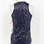 J Crew Women's Navy/White Tank Sequined Size XS Sleeveless - Article Consignment