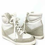 ASOS Shoe Size 6 White/Beige Wedge Lace-Up Leather Sneakers - Article Consignment