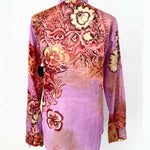 ETRO Women's Lavender Print Cotton Floral Size 40/4 Long Sleeve - Article Consignment