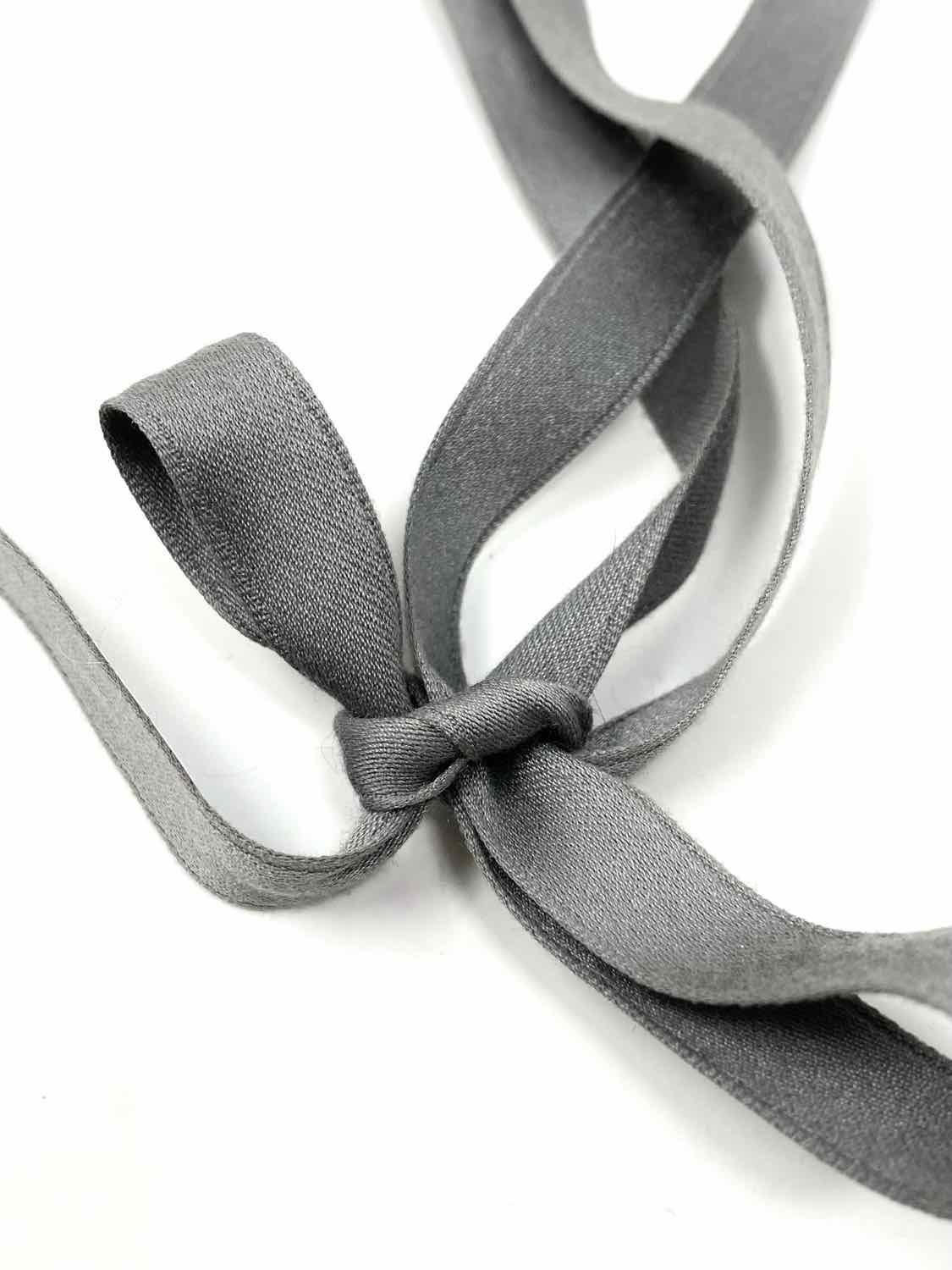 J Crew Ribbon Gray Beaded Necklace - Article Consignment